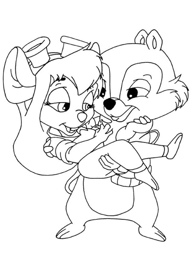 Çocuklar İçin chip-and-dale Boyama Sayfaları 