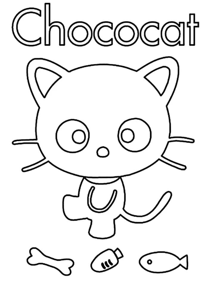Çocuklar İçin Chococat Boyama Sayfaları 