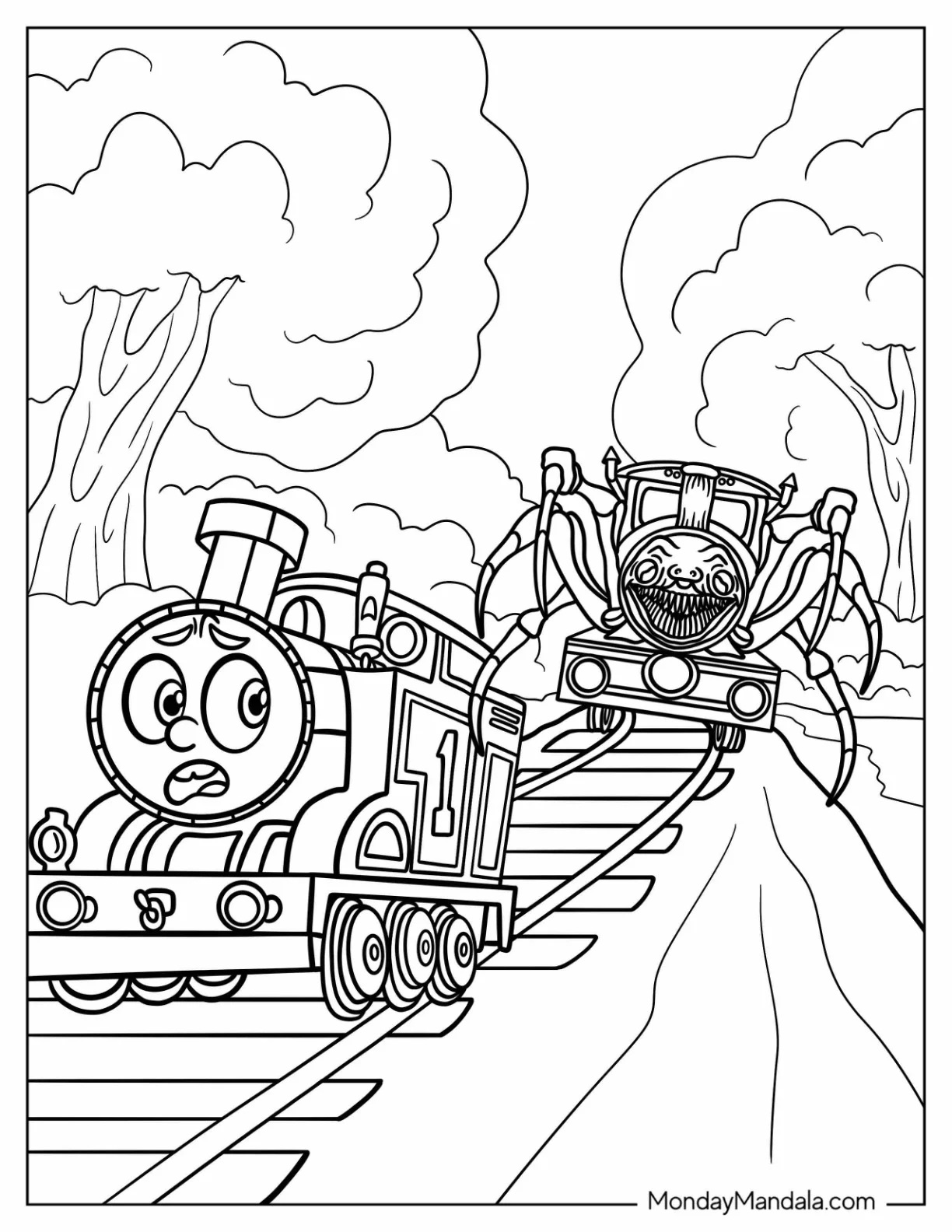 Çocuklar İçin choo-choo-charles Boyama Sayfaları 