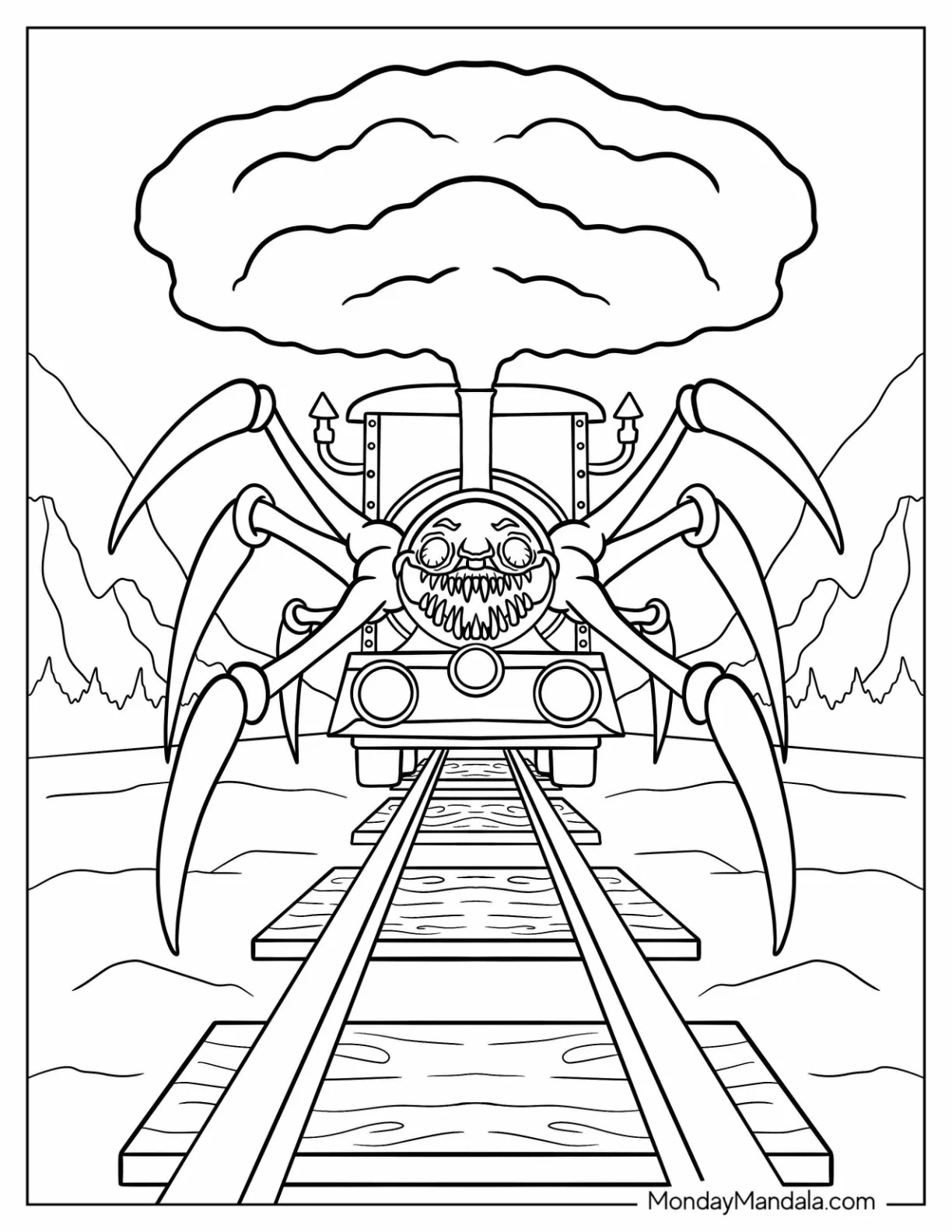 Çocuklar İçin choo-choo-charles Boyama Sayfaları 