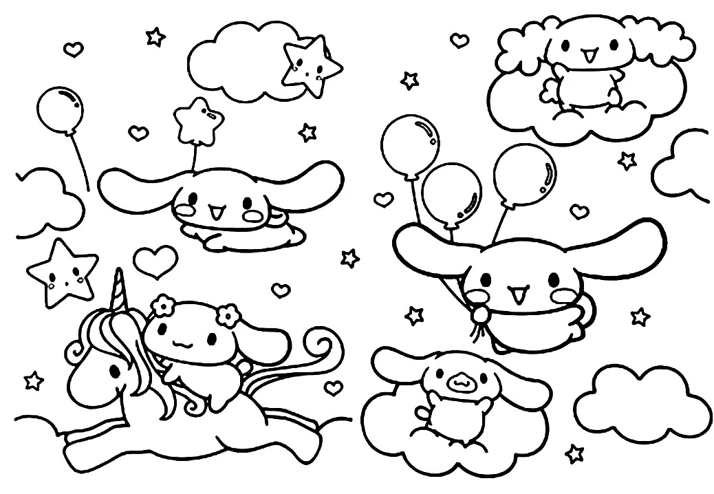 Çocuklar İçin Cinnamoroll Boyama Sayfaları 