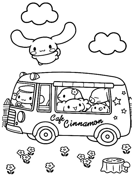 Çocuklar İçin Cinnamoroll Boyama Sayfaları 