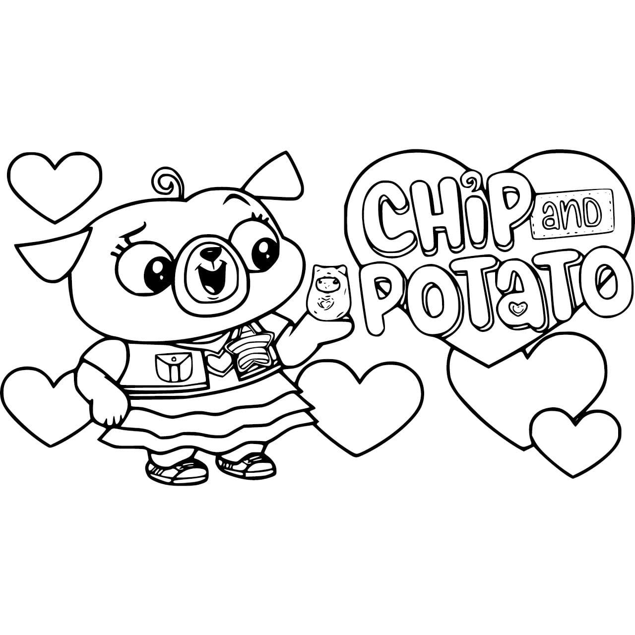 Çocuklar İçin Cips ve Patates Boyama Sayfaları 