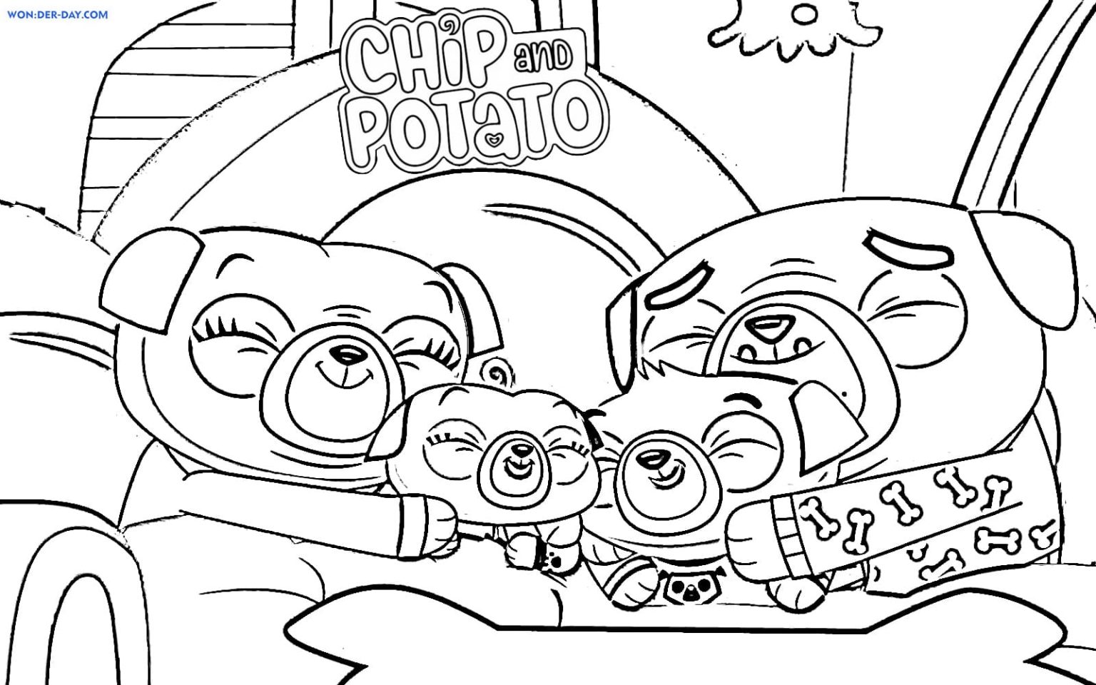 Çocuklar İçin Cips ve Patates Boyama Sayfaları 