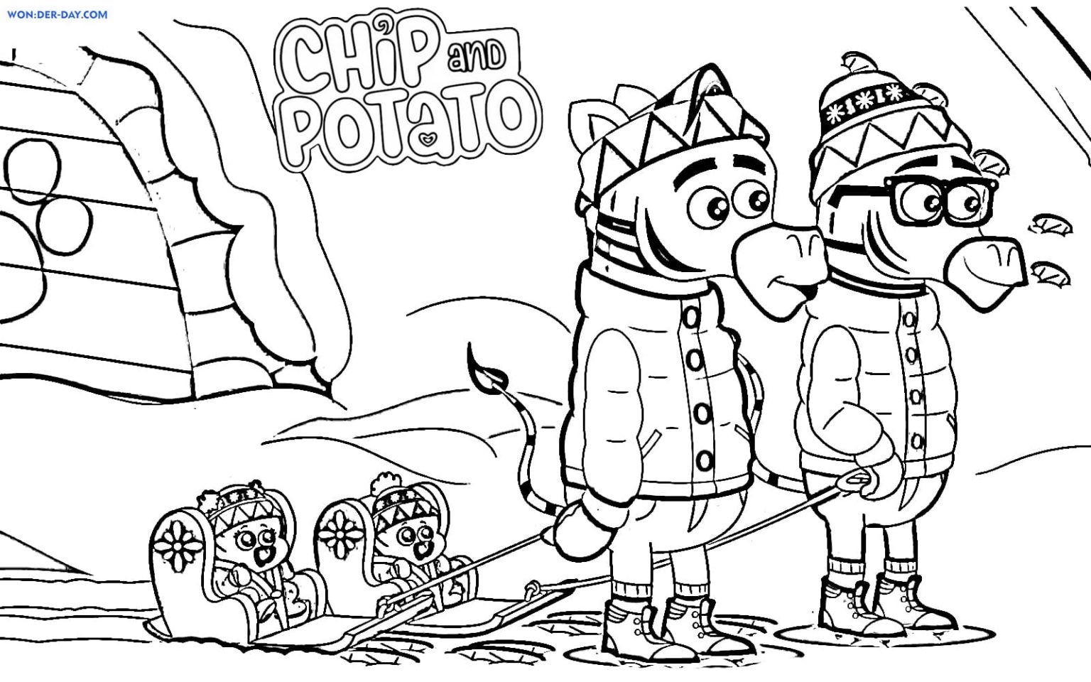 Çocuklar İçin Cips ve Patates Boyama Sayfaları 