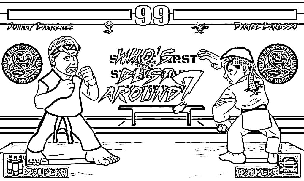 Çocuklar İçin Cobra Kai Boyama Sayfaları 