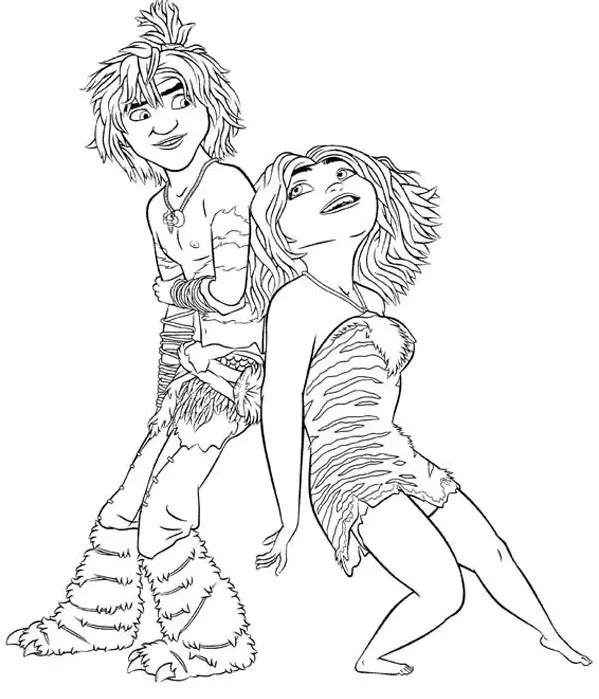 Çocuklar İçin croods Boyama Sayfaları 