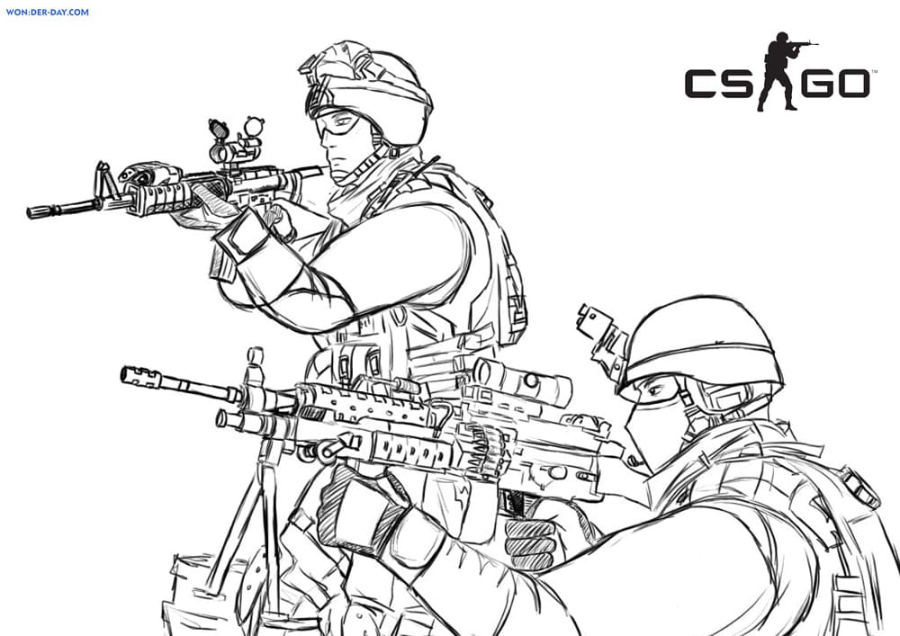 Çocuklar İçin CS GO Boyama Sayfaları 