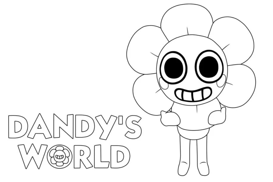 Çocuklar İçin Dandy'nin Dünyası Boyama Sayfaları 