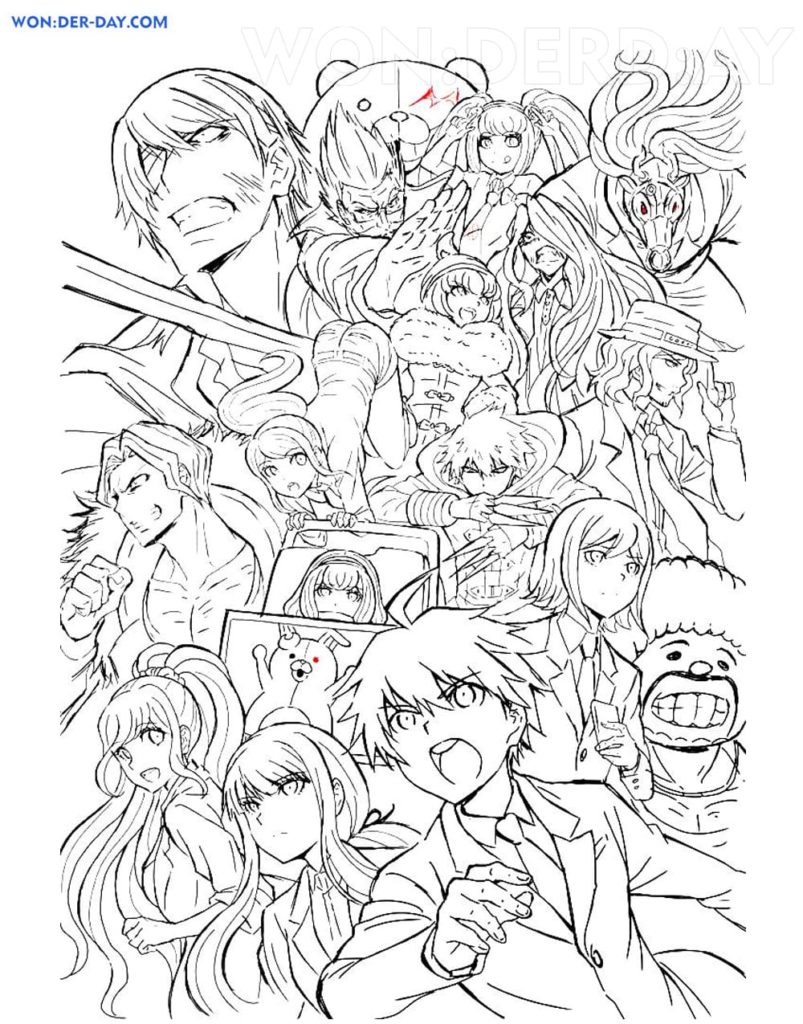 Çocuklar İçin Danganronpa Boyama Sayfaları 