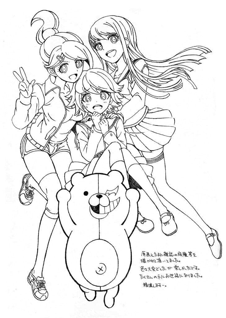 Çocuklar İçin Danganronpa Boyama Sayfaları 