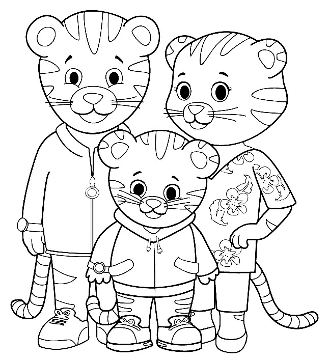 Çocuklar İçin Daniel Tiger Boyama Sayfaları 