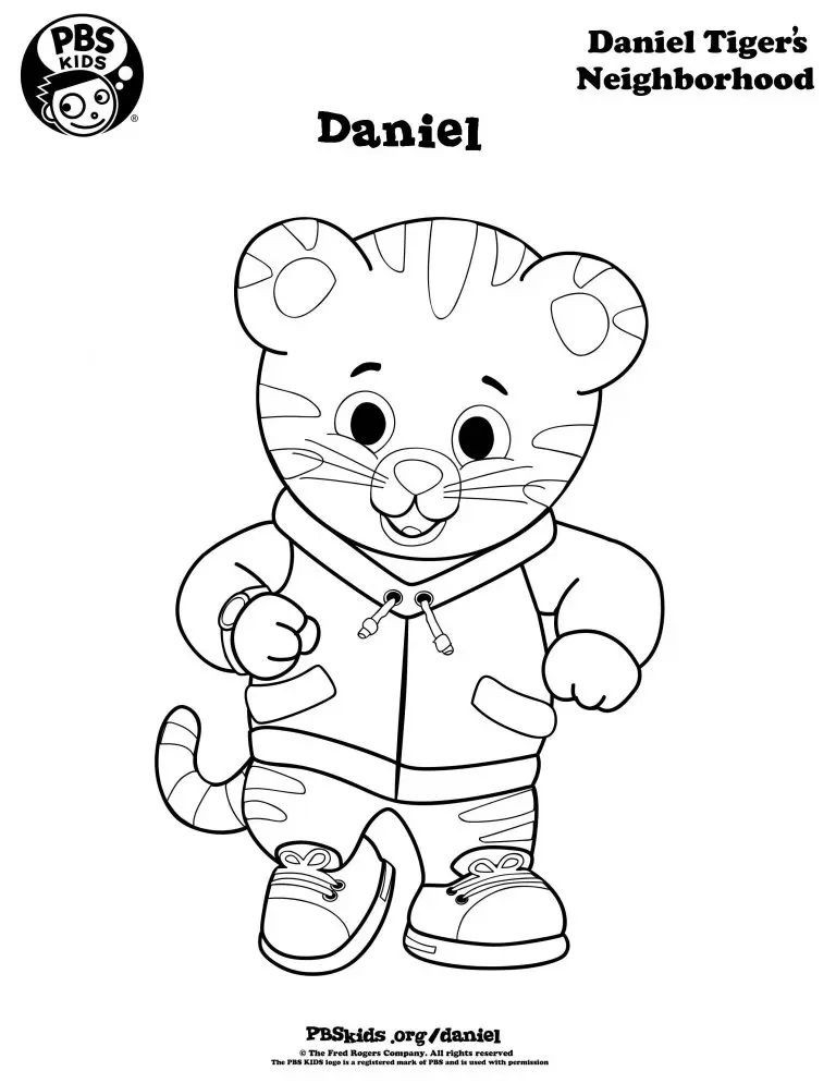 Çocuklar İçin Daniel Tiger Boyama Sayfaları 