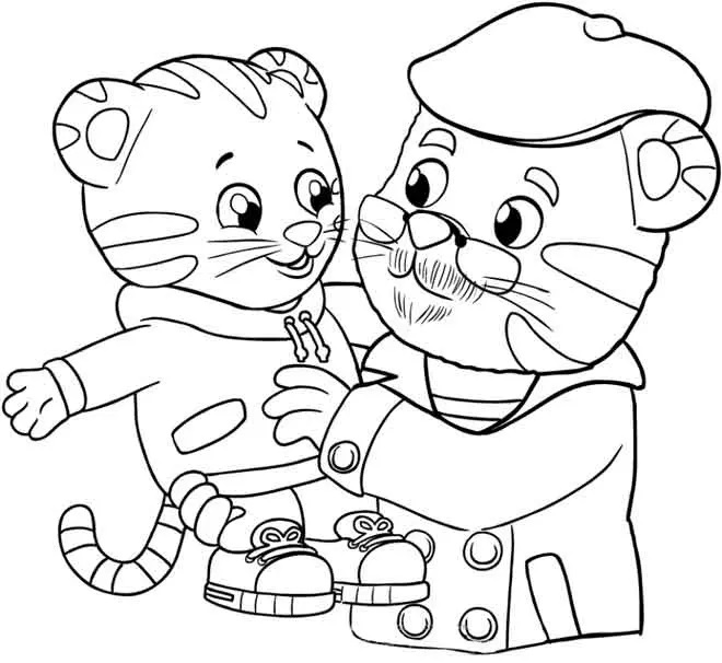Çocuklar İçin Daniel Tiger Boyama Sayfaları 