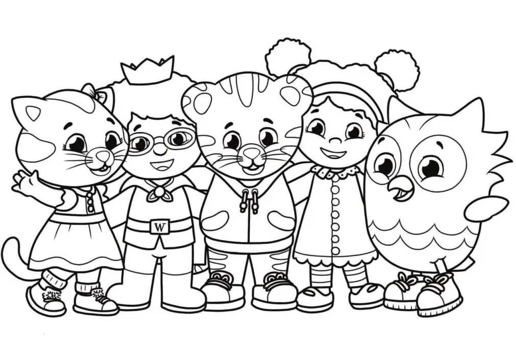 Çocuklar İçin Daniel Tiger Boyama Sayfaları 