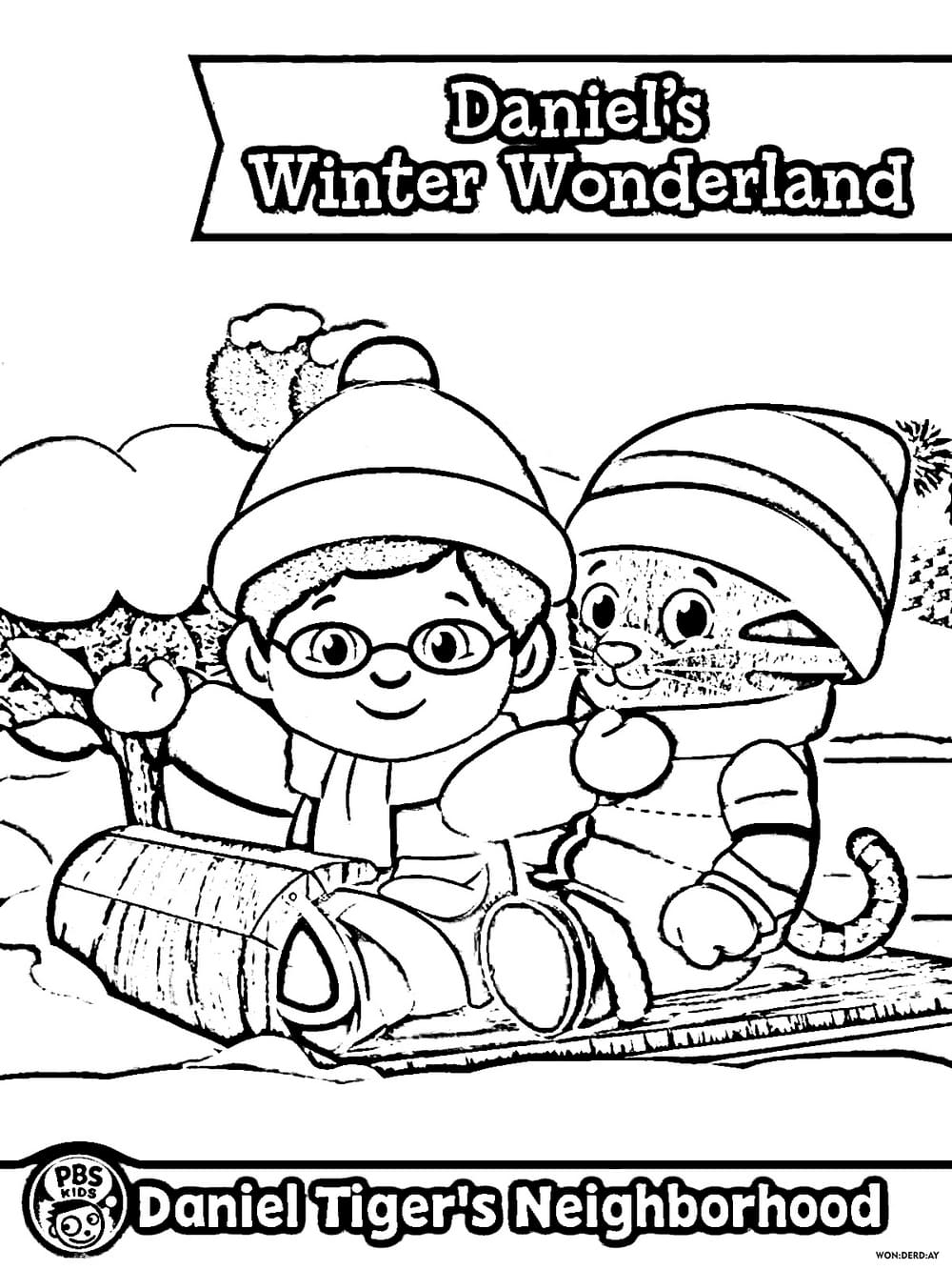 Çocuklar İçin Daniel Tiger Boyama Sayfaları 