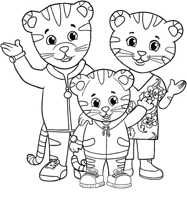 Çocuklar İçin Daniel Tiger Boyama Sayfaları 