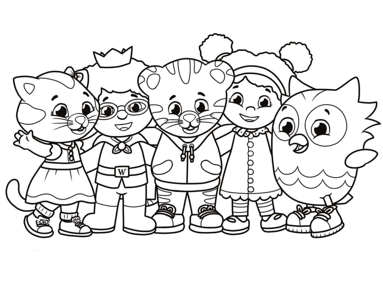 Çocuklar İçin Daniel Tiger Boyama Sayfaları 