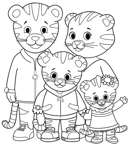 Çocuklar İçin Daniel Tiger Boyama Sayfaları 