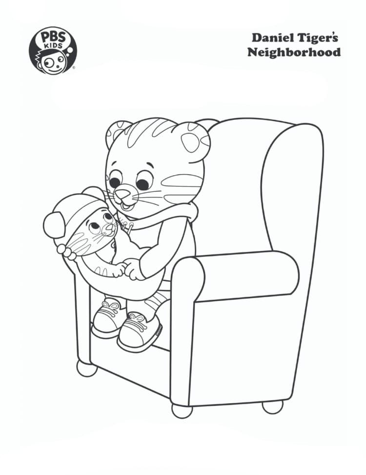 Çocuklar İçin Daniel Tiger Boyama Sayfaları 