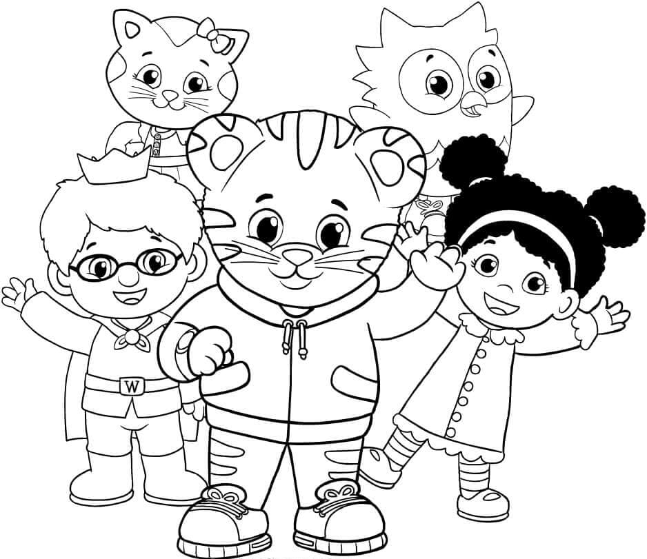 Çocuklar İçin Daniel Tiger Boyama Sayfaları 