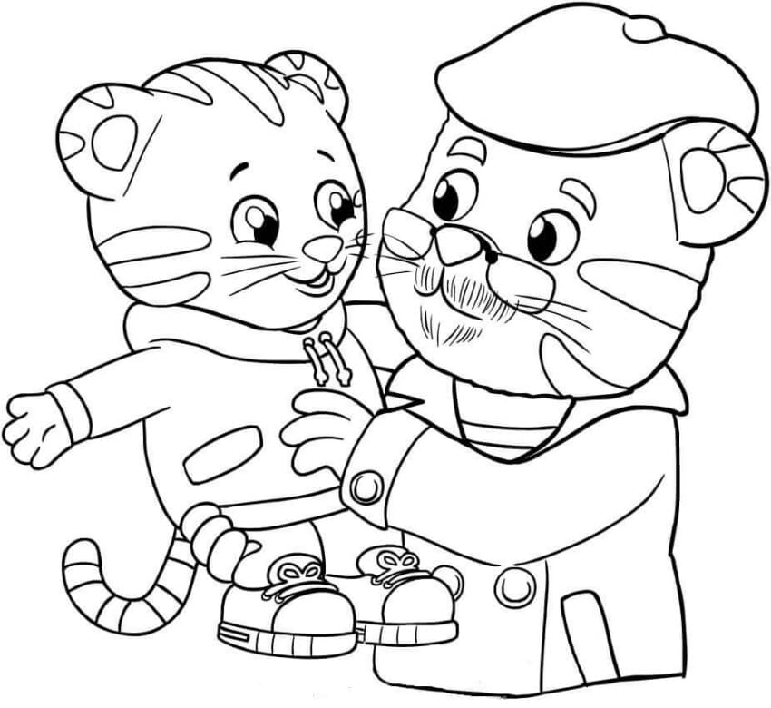 Çocuklar İçin Daniel Tiger Boyama Sayfaları 
