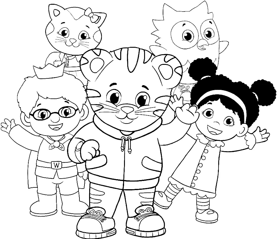 Çocuklar İçin Daniel Tiger Boyama Sayfaları 