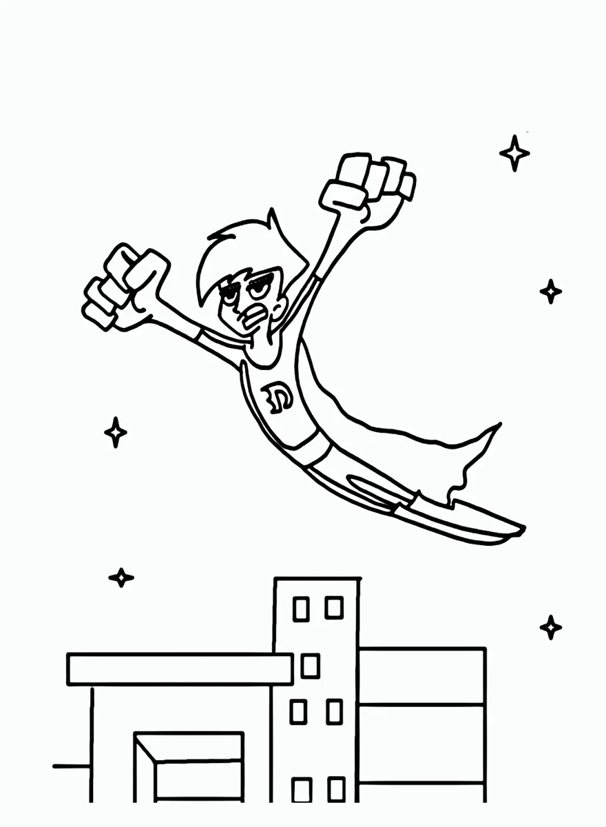 Çocuklar İçin Danny Phantom Boyama Sayfaları 