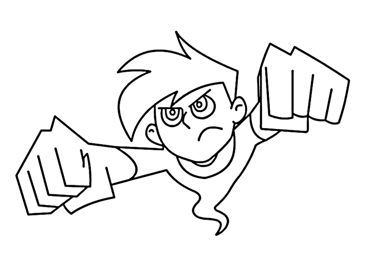 Çocuklar İçin Danny Phantom Boyama Sayfaları 
