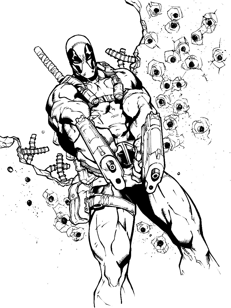 Çocuklar İçin Deadpool Boyama Sayfaları 