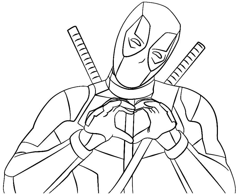 Çocuklar İçin Deadpool Boyama Sayfaları 