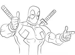 Çocuklar İçin Deadpool Boyama Sayfaları 