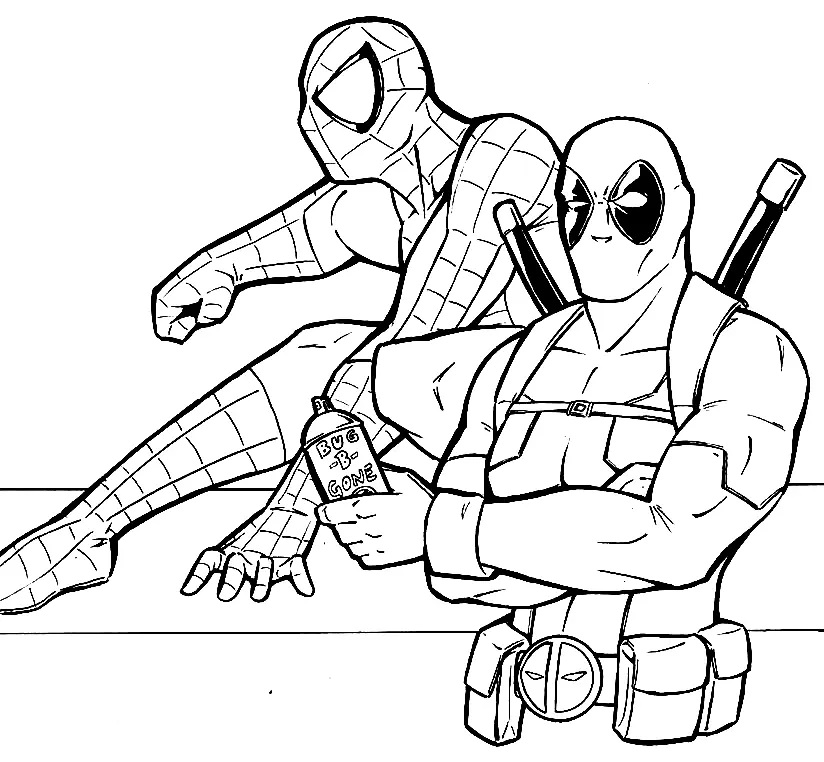 Çocuklar İçin Deadpool Boyama Sayfaları 