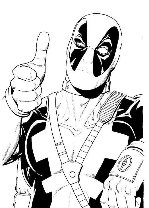Çocuklar İçin Deadpool Boyama Sayfaları 