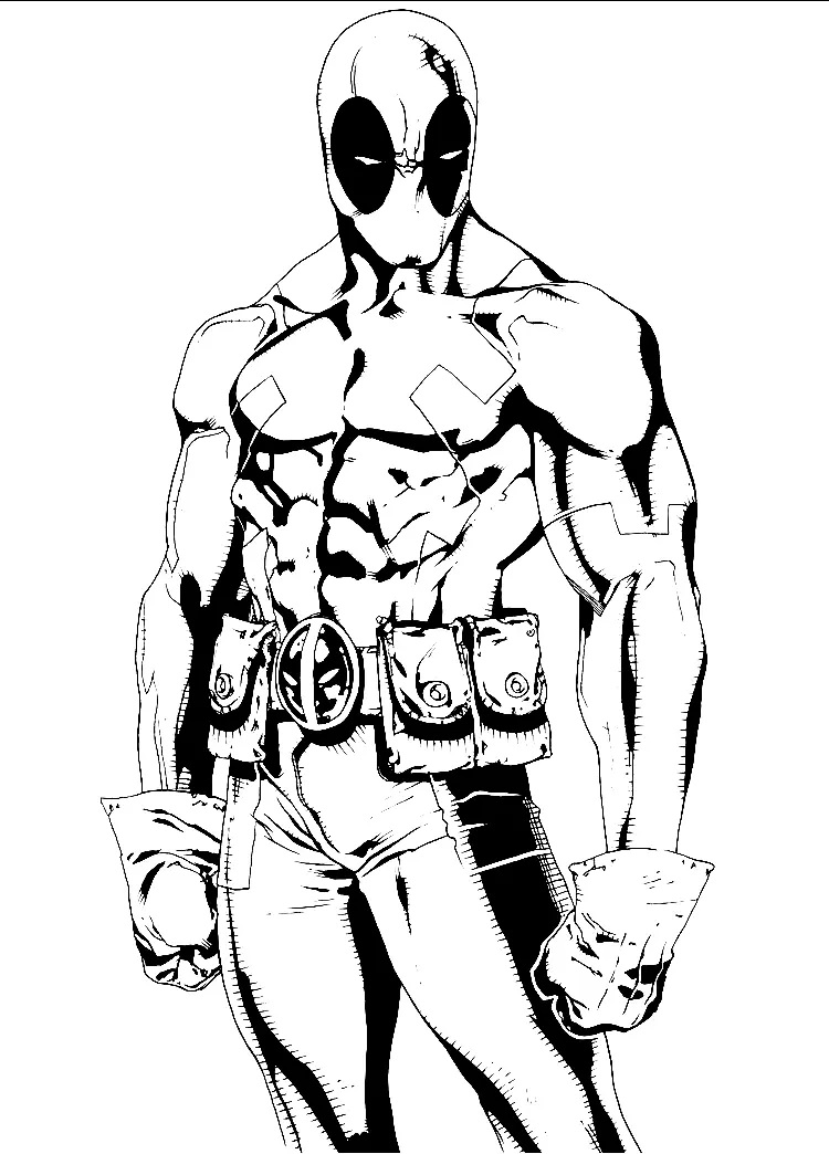 Çocuklar İçin Deadpool Boyama Sayfaları 