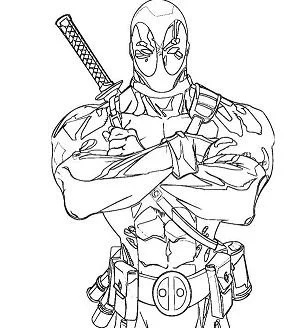 Çocuklar İçin Deadpool Boyama Sayfaları 