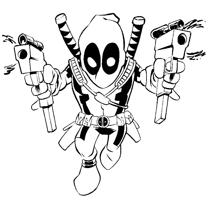 Çocuklar İçin Deadpool Boyama Sayfaları 