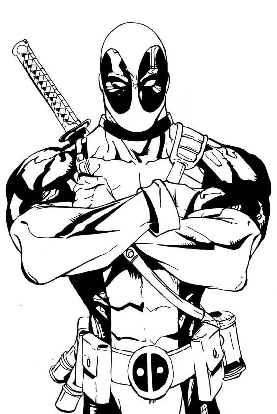 Çocuklar İçin Deadpool Boyama Sayfaları 