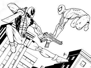 Çocuklar İçin Deadpool Boyama Sayfaları 