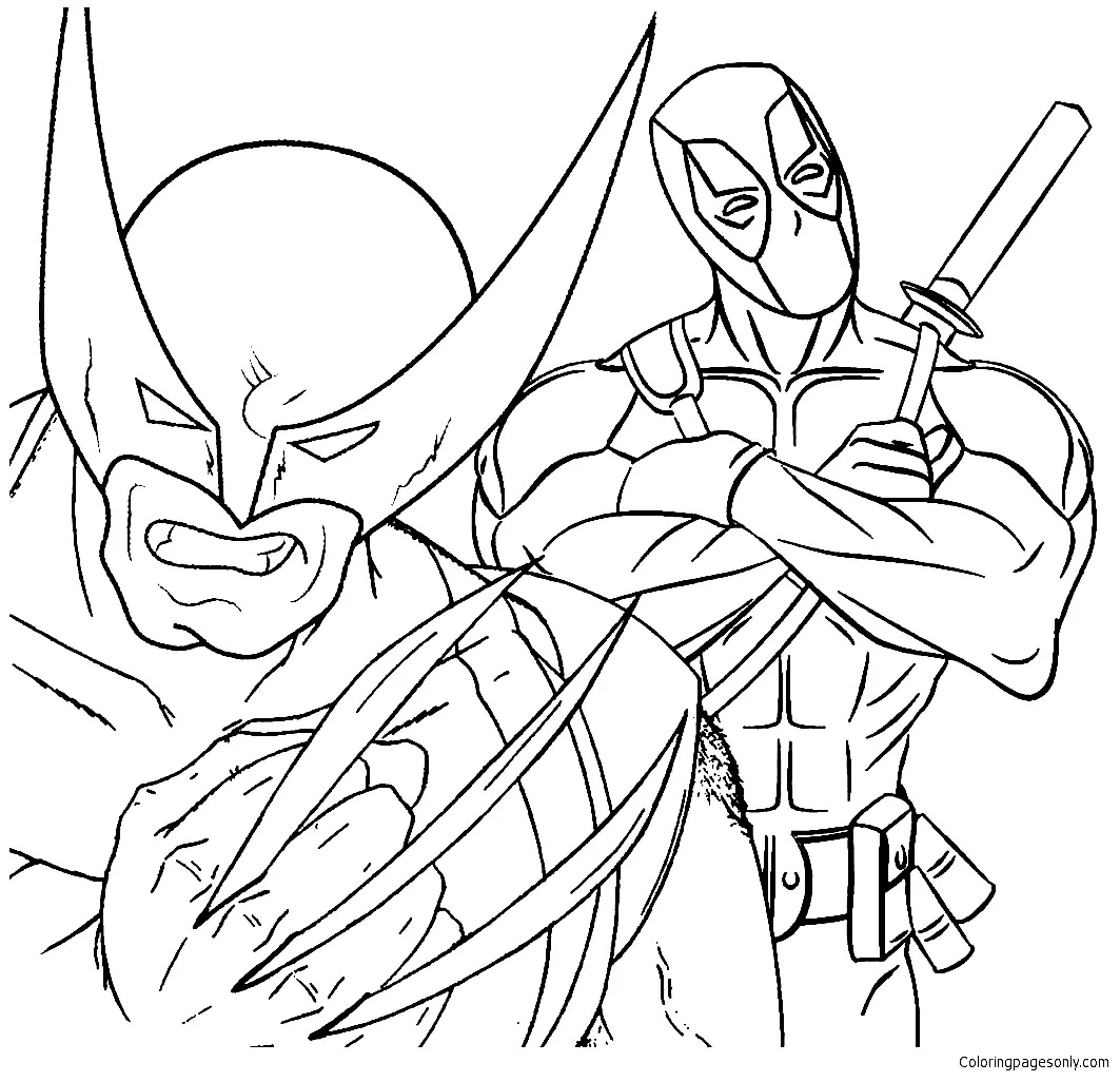 Çocuklar İçin Deadpool Boyama Sayfaları 
