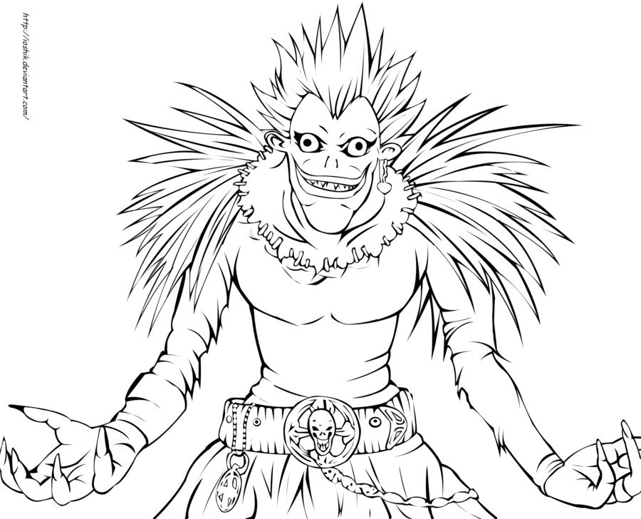 Çocuklar İçin Death Note Boyama Sayfaları 