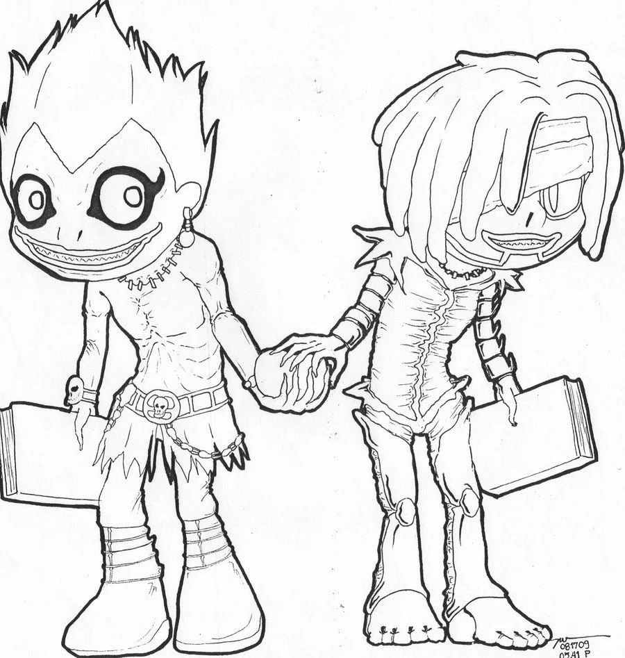 Çocuklar İçin Death Note Boyama Sayfaları 