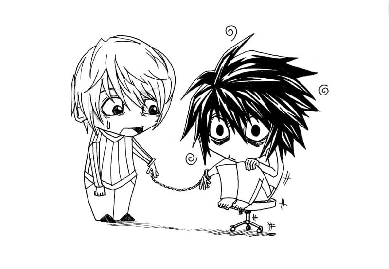 Çocuklar İçin Death Note Boyama Sayfaları 