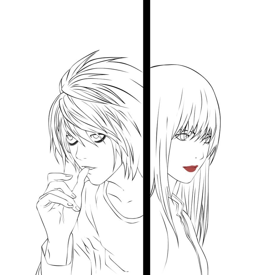 Çocuklar İçin Death Note Boyama Sayfaları 