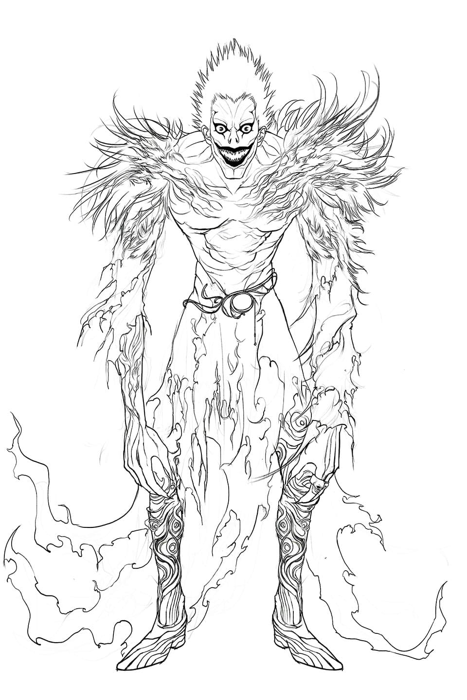 Çocuklar İçin Death Note Boyama Sayfaları 