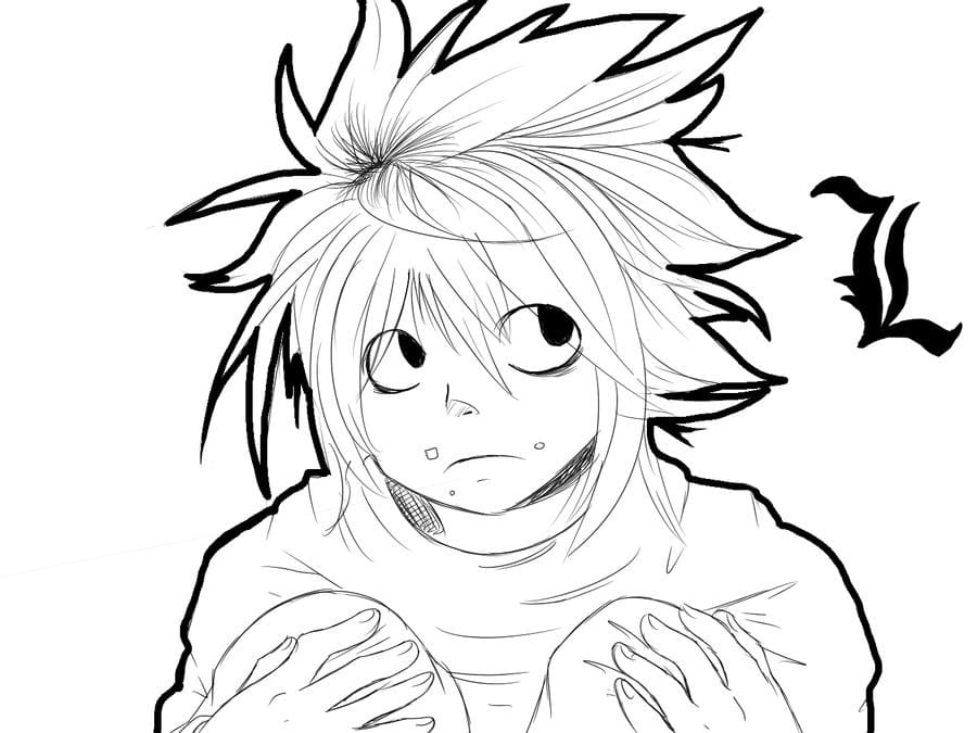 Çocuklar İçin Death Note Boyama Sayfaları 