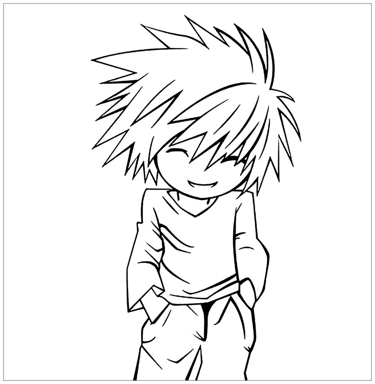 Çocuklar İçin Death Note Boyama Sayfaları 