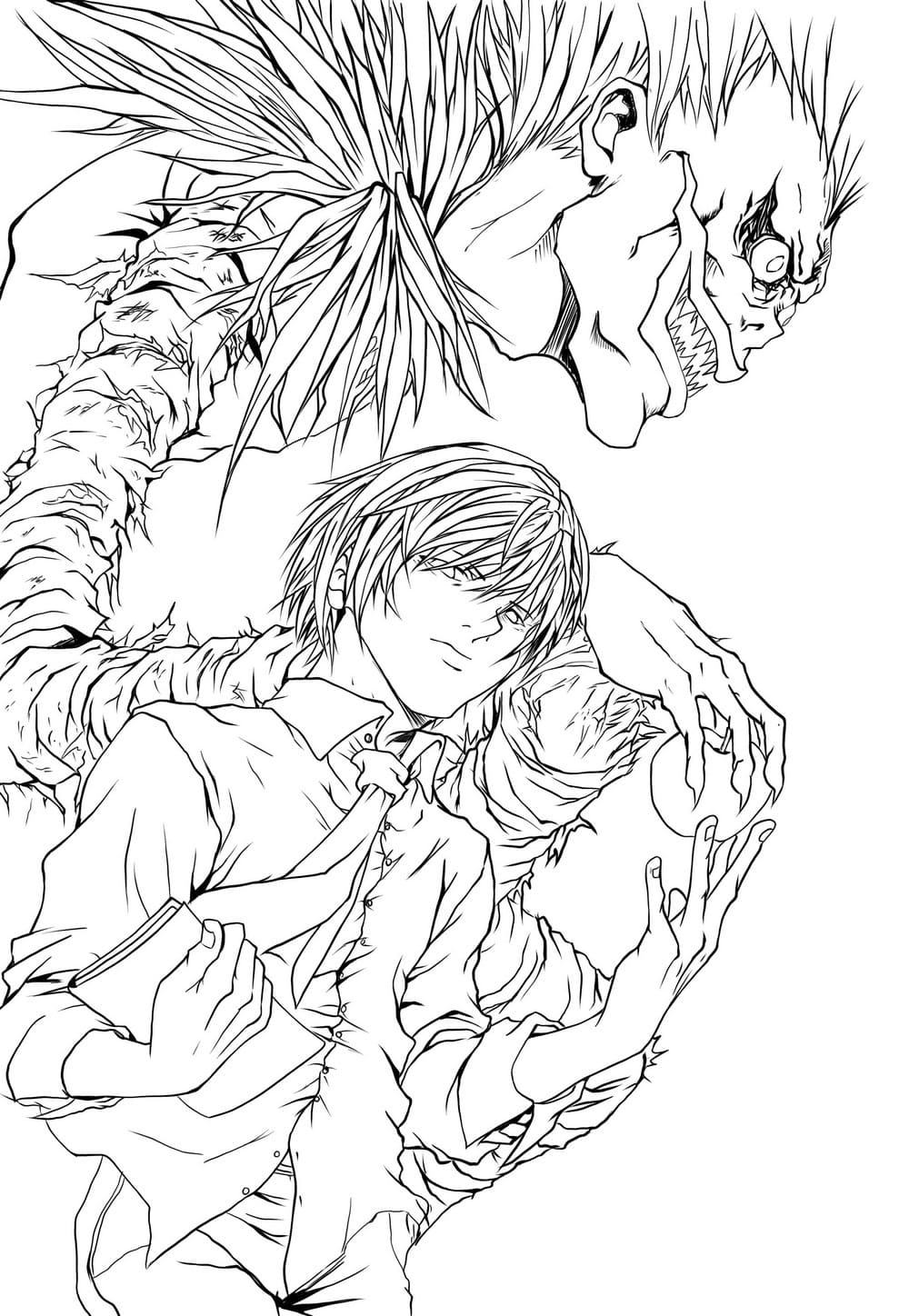 Çocuklar İçin Death Note Boyama Sayfaları 