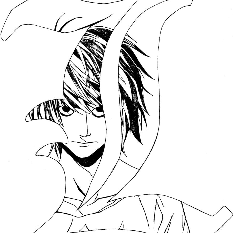 Çocuklar İçin Death Note Boyama Sayfaları 