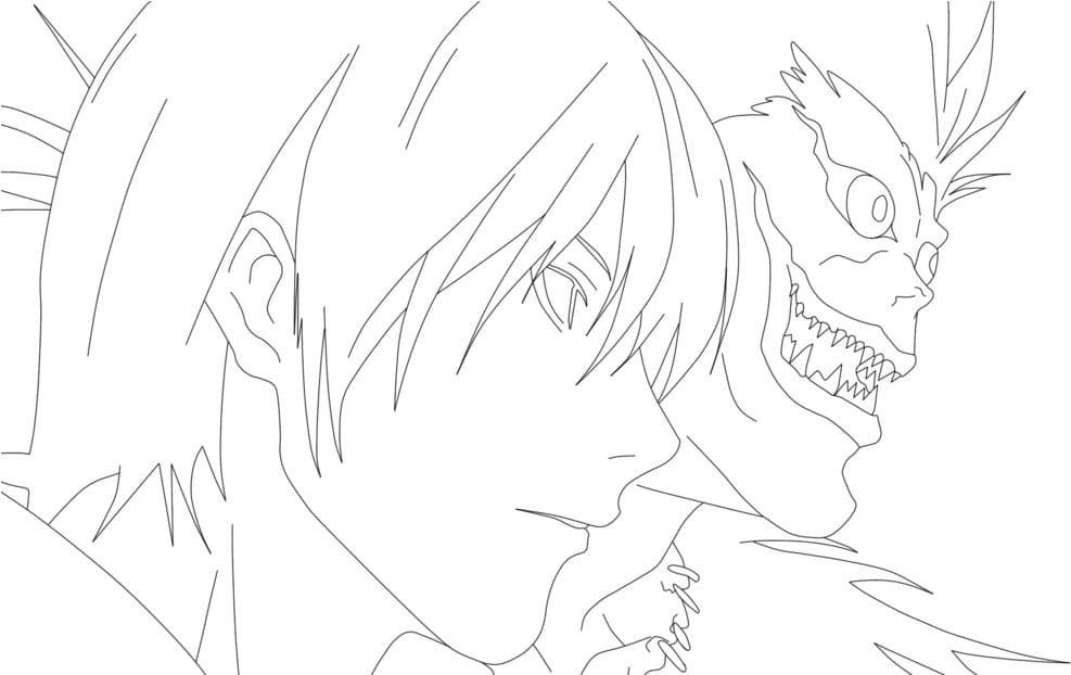 Çocuklar İçin Death Note Boyama Sayfaları 